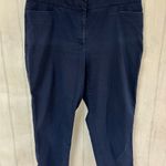 Talbots Womens Navy Blue Flat Front Pockets Casual Capri Size 12 Photo 1