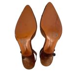 Halston Heritage NWOT Halston 1970s Brown Suede Bronze Leather Slingback Heels - Vintage Shoes Photo 5
