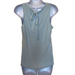 EXPRESS  Blue Black Floral Print Back Tie Scoop Neck Blouse Tank Top Small Casual Photo 1