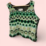 Studio I Cute martini olive flowy crinkle sleeveless lined blouse Y2K cocktails Photo 1