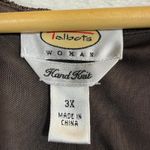 Talbots  3X Brown Hand Knit Crochet Sleeveless Tank Top Boho Y2K Woodland Fairy Photo 5