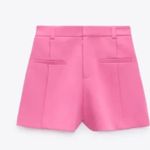 ZARA NWT Woman BASICS HIGH WAISTED SHORTS Pink XS Photo 4