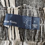 Indigo Rising Striped Black Boho Linen Shorts Sz Large Cotton Linen Blend Shorts Photo 5