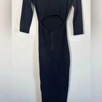 Rachel Roy open back midi knit ribbed long sleeve dress black size small NWOT Photo 5