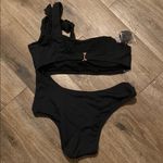 Shade & Shore New Elegant Black One-Shoulder Swimsuit  Size Medium Photo 3