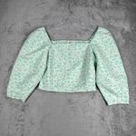 Levi's  Shirt Womens‎ Small Green White Floral Statement Blouse Fairy Cottagecore Photo 1