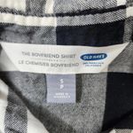 Old Navy Flannel The Boyfriend Shirt Black White Neutral Oversized Small Petite Photo 2