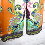 Flying Tomato Boho Wide-Leg Festival Pants Size Small Orange & Blue Multicolor Photo 9