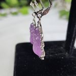 Silver with Purple Buddha Hoop Earrings New Photo 5