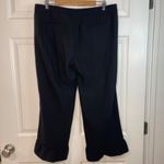 Banana Republic  Logan Crop Dress Pants Women's Size 12 Black Ruffle Hems Viscose Photo 2