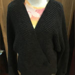 SheIn Women'sDeep V-Neck Wrap Sweater Long Sleeve Front Cross Loose Knitted Pullover Photo 0