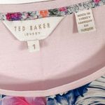 Ted Baker Judisa Pink Acanthus Scroll Woven Front Tee, EUC, US Size 4 MSRP $195 Photo 5