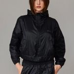 Good American Black Bomber Jacket Lightweight Full zip Casual Photo 1