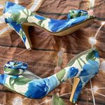 Bloom Vibrant Blue and Green Floral Heels Size 9 Photo 3