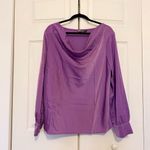Allegra K Purple Cowl Neck Long Sleeve Blouse Jewel Tone Size XL Photo 1