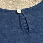 Bryn Walker Linen Women's Dark Wash Denim Sleeveless Top Dark Blue Photo 3