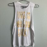 Chin Up Apparel White/Gold “This Is My Gym Shirt” Sleeveless Top Photo 2