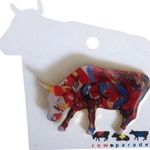 “Moonet” CowParade NWT Charming Colorful Fun Punny Whimsical Pin Red Photo 0