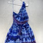 G by Giuliana Jumpsuit One Shoulder Tie Dye Wide‎ Leg Blue Purple Size L Size L Photo 1
