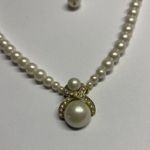 Women’s Beaded Costume Necklace Faux Pearl / Rhinestone Gold Photo 1