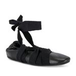 Free People  Cece Wrap Ballet Flats in Black 7 Womens Leather Shoes Slides Photo 5