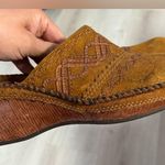 Clarks Artisan Collection Women's Stitched Wedge Mule Clog Rust Brown Leather 10 Photo 0