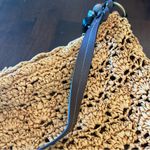 st. john's bay Vintage  Shoulder Bag Woven Paper Beaded Zipper Boho Coastal Photo 5