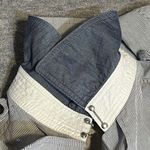 Gap  Women’s Blue Pinstriped Double Breasted Trench Coat Medium Belted Classic Photo 10