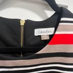 Calvin Klein Black White Red and Tan Striped Sleeveless Business Dress Size 8 Photo 5
