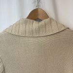 Vintage Sirio Italy Merino Wool Knit Beige Cream Button Fringe Cardigan Sweater Size L Photo 11