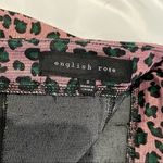 English Rose New Leopard Faux Leather Step Hem Mini Skirt Trixie Pink Black Photo 13