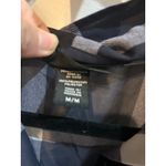 Apostrophe Plaid Button Down Top Womens Medium Sheer Black White Blouse Photo 4