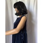 Laura Ashley Vintage Y2k navy pinafore overall jumper velvet midi dress 10 Photo 3