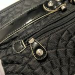 Vera Bradley  Quilted Clutch Black Patent Leather Purse with Silver Tone Accents Photo 4