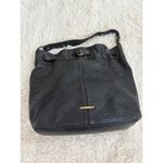 Ella Moss Black Leather Bucket Bag Hobo Purse Tassel Drawstring Shoulder Bag Photo 6