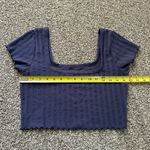 Aerie  Offline slate blue short sleeve cropped top size M Photo 7
