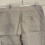 James Perse Pants Women Sz 3 (34” Waist) Beige Straight Leg Garment Dyed Linen Photo 4
