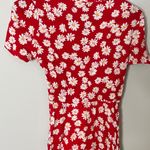Forever 21 Daisy Red Mini Dress Short Sleeves Small Excellent Condition Photo 5