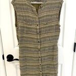 prAna  Button Down Army Green and Tan Shirt Dress Women’s Size Large Photo 0