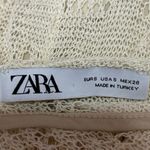 ZARA  Off White Open Knit Crochet Summer Beach Sleeveless Midi Tank Dress Sz S Photo 4