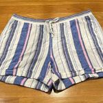 Ellen Tracy 𝅺 company striped linen blend shorts size xlarge . Photo 0