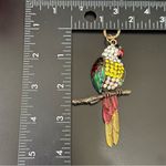 Betsey Johnson Gold-tone Enameled Bejeweled Rhinestones Parrot 30” Necklace Photo 7