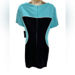 Tahari  Womens A-Line Blue Black Bodycon Formal work wear Mini Dress Photo 7