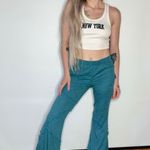Wild Fable Blue & Green Flare Pants Photo 0