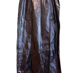 Topshop  Skirt Womens Size US 4 Black Midi Faux Leather Double Slit‎ Photo 0