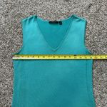 Carlisle  teal blue sleeveless knit silk blend top size S Photo 9