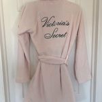Victoria's Secret PINK polka dot robe. Hot pink with black dots M/L Photo 4