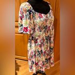 Roxy  Golden Dawn Smocked A-Line Mini Dress in Ash Rose Wallflower Size Large Photo 9