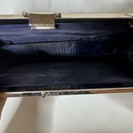 Gunne Sax  Navy Blue Satin Silver Clasp And‎ Handle Evening Bag Photo 5