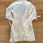 XLE The Label Ruched Front Long Sleeve Tie Cuff Dress in White Size XS Photo 1